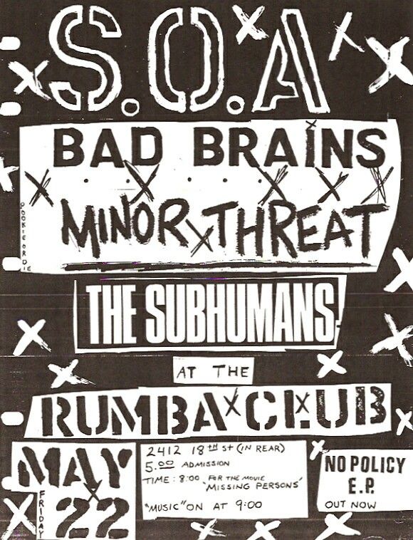 SOA/Minor Threat/Bad Brains Poster